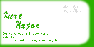 kurt major business card
